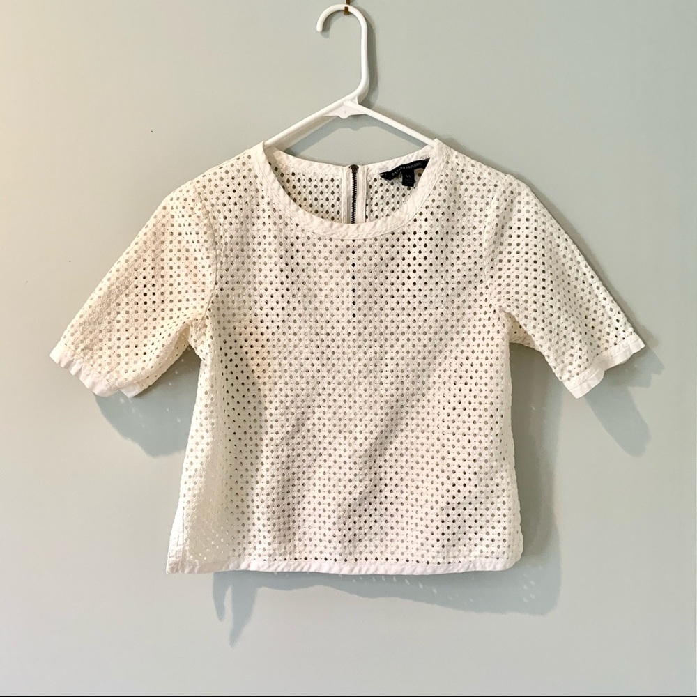 Banana republic cropped white top